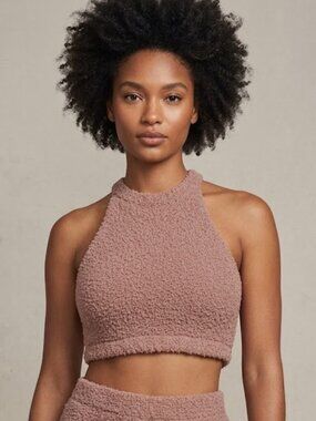 SKIMS Cozy Knit Halter Tank XL Rose Clay